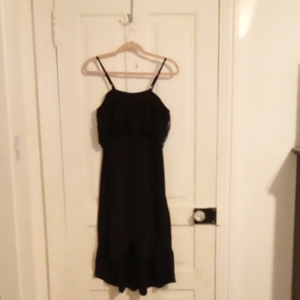 No Boundaries Black Spaghetti Strap Midi Sundress